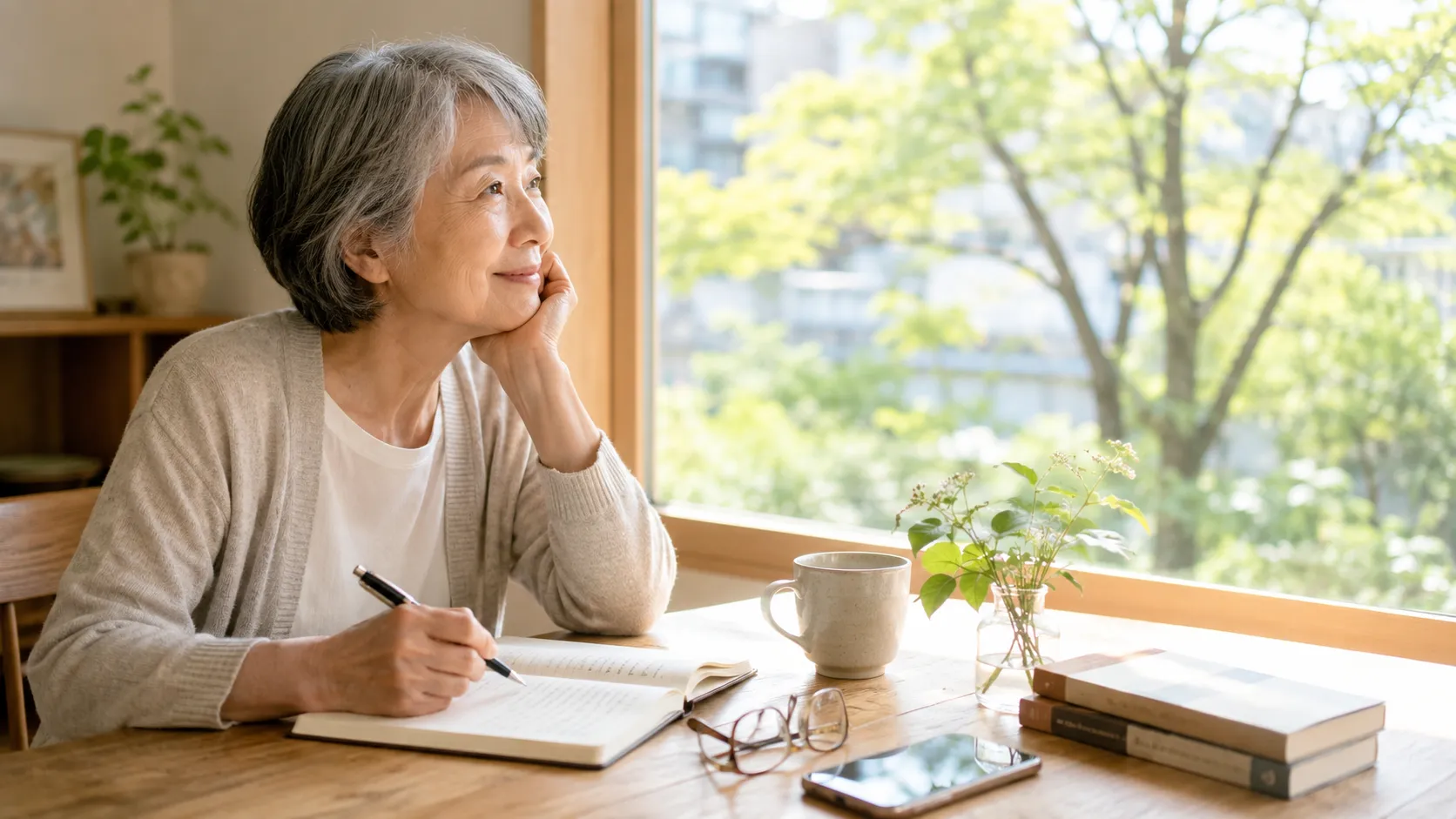 人生後半に日記を書くシニア女性