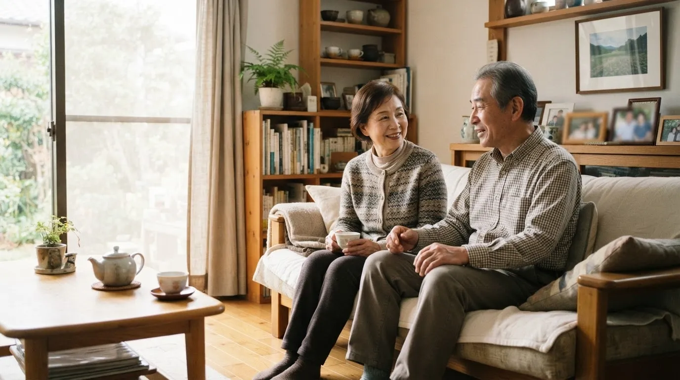 定年後に自然な会話を楽しむシニア