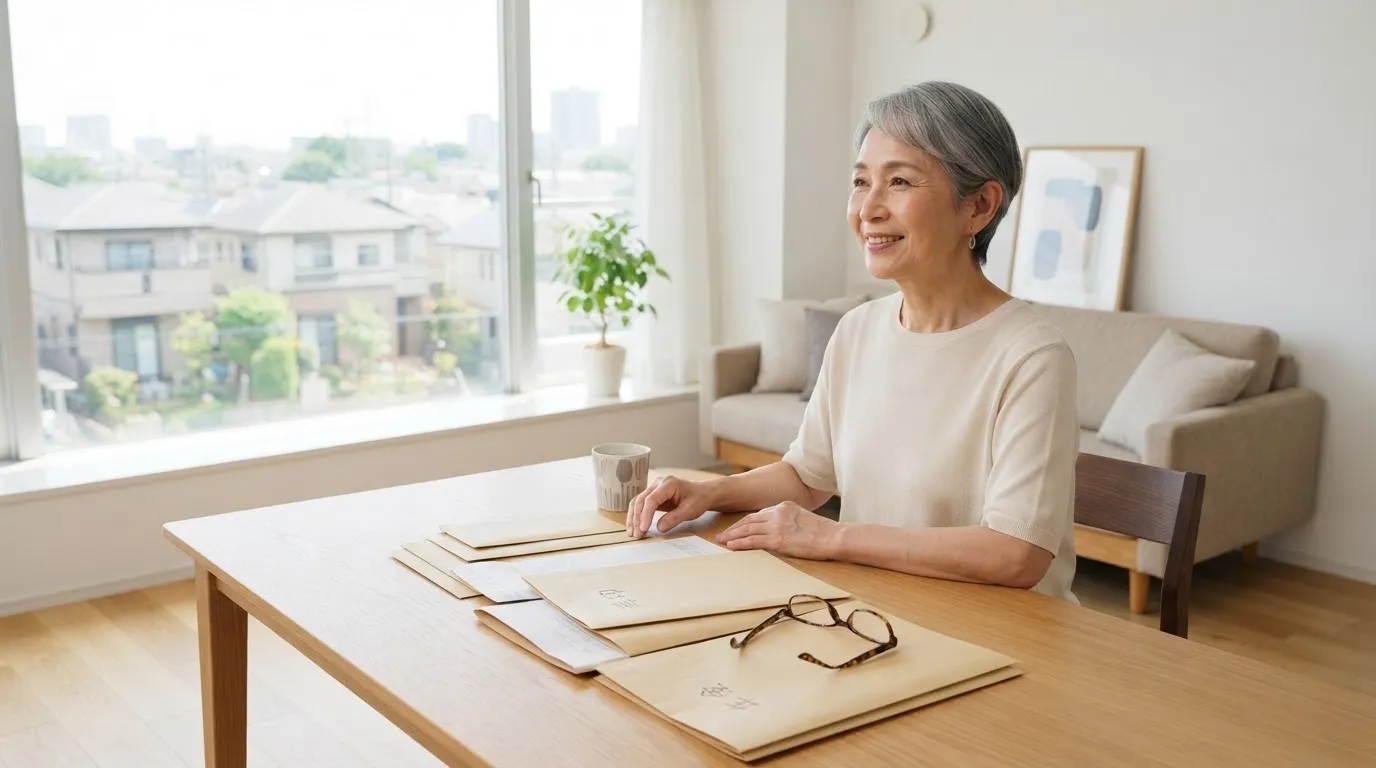定年後に書類を整理するシニア