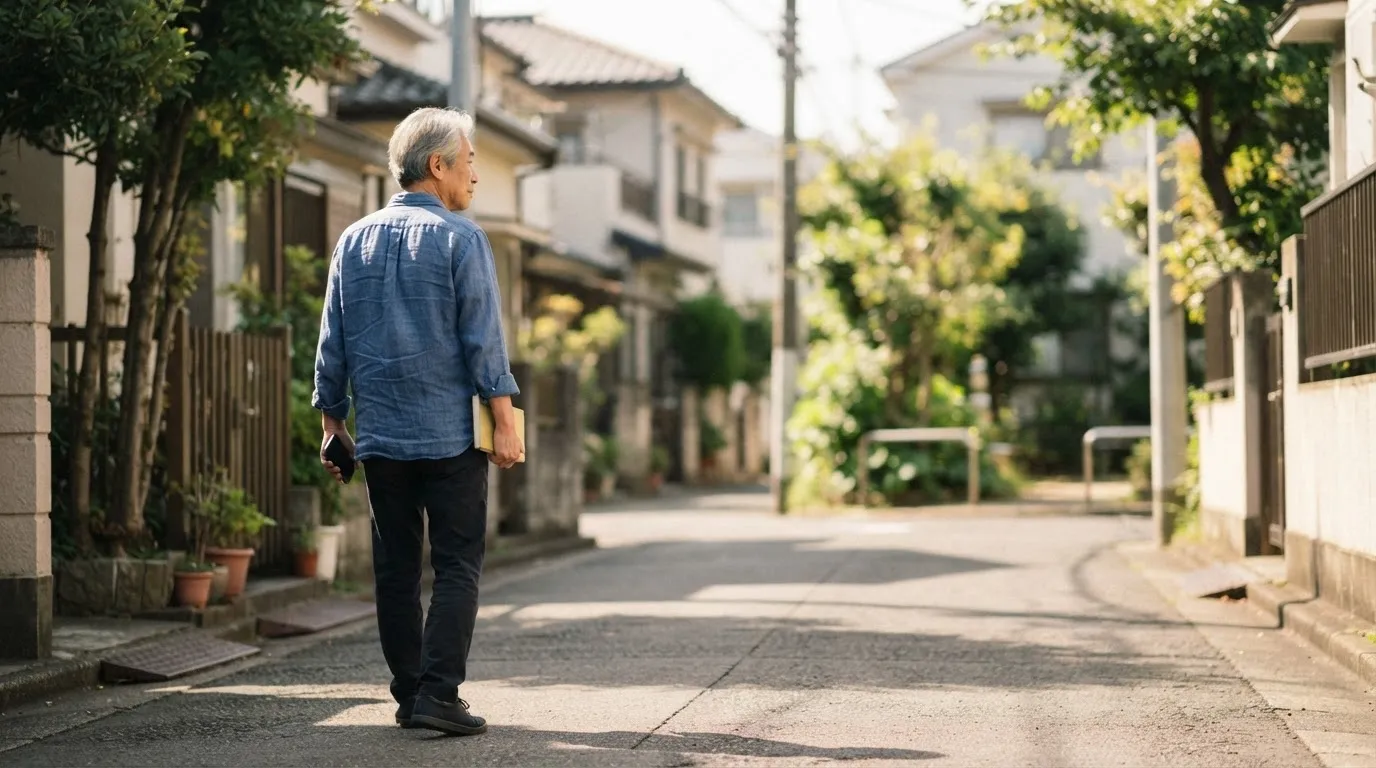 新しいことを始める小さな一歩を踏み出そうとするシニア男性